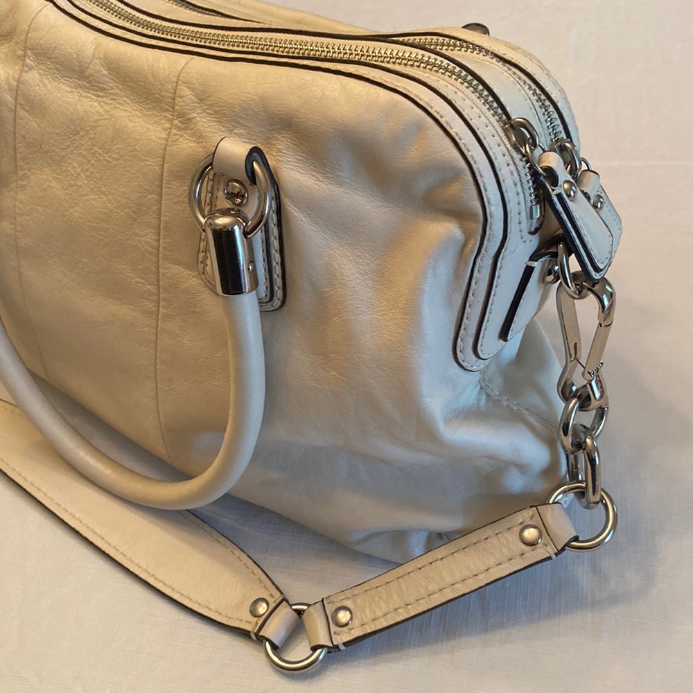 Coach Kristin 14782 Cream Leather Satchel Purse Bag - Picture 5 of 16